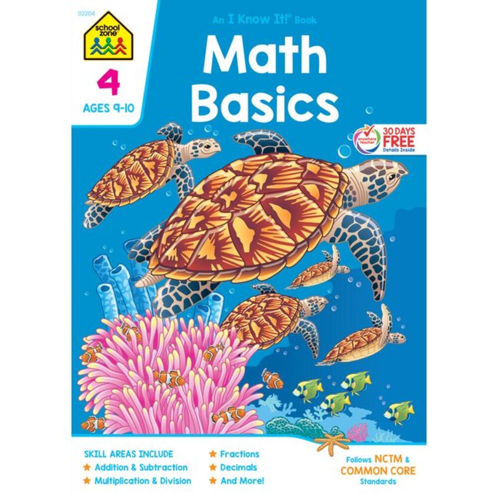 School Zone Math Basics Grade 4 Workbook -- School Zone